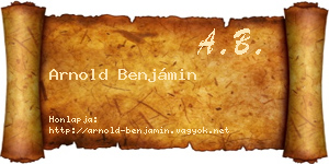 Arnold Benjámin névjegykártya